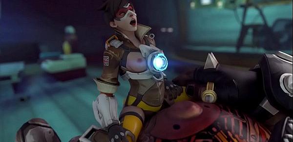  Overwatch - Tracer x Roadhog (Animated, Sound) [Guilty]